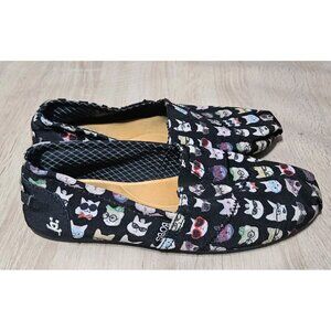 Bobs For Dogs Womens Size 8 Cat Slip On Flats Shoes Black